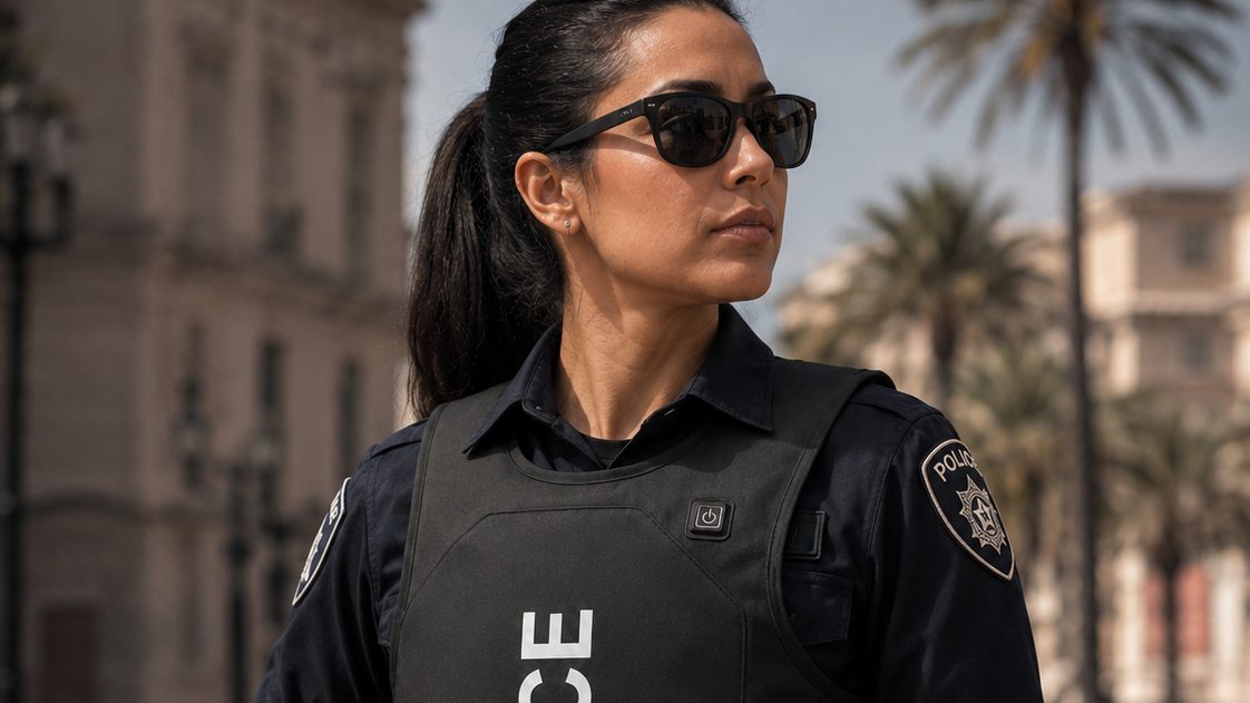CoolStream cooling system integrated into police ballistic vest